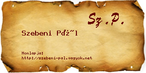 Szebeni Pál névjegykártya