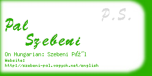 pal szebeni business card